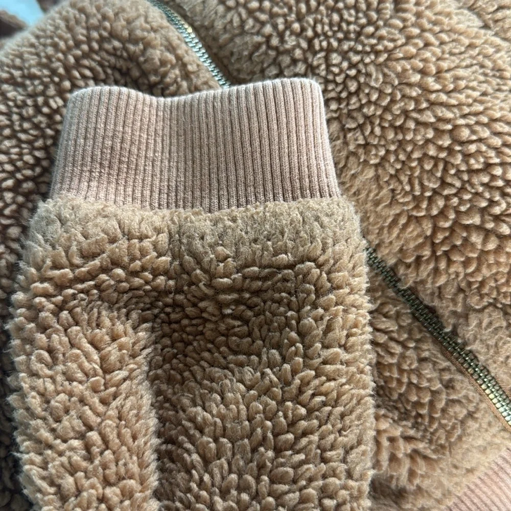 GAP Kids Large Camel Color Sherpa Style Zip Up Jacket